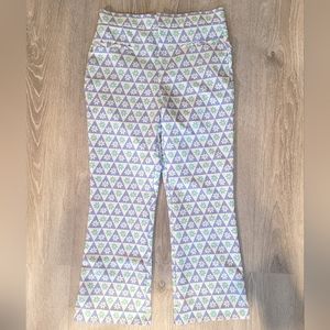 Zara Retro Ankle Flare Purple and Green Pants Women's Size Medium 28 Kick Flare